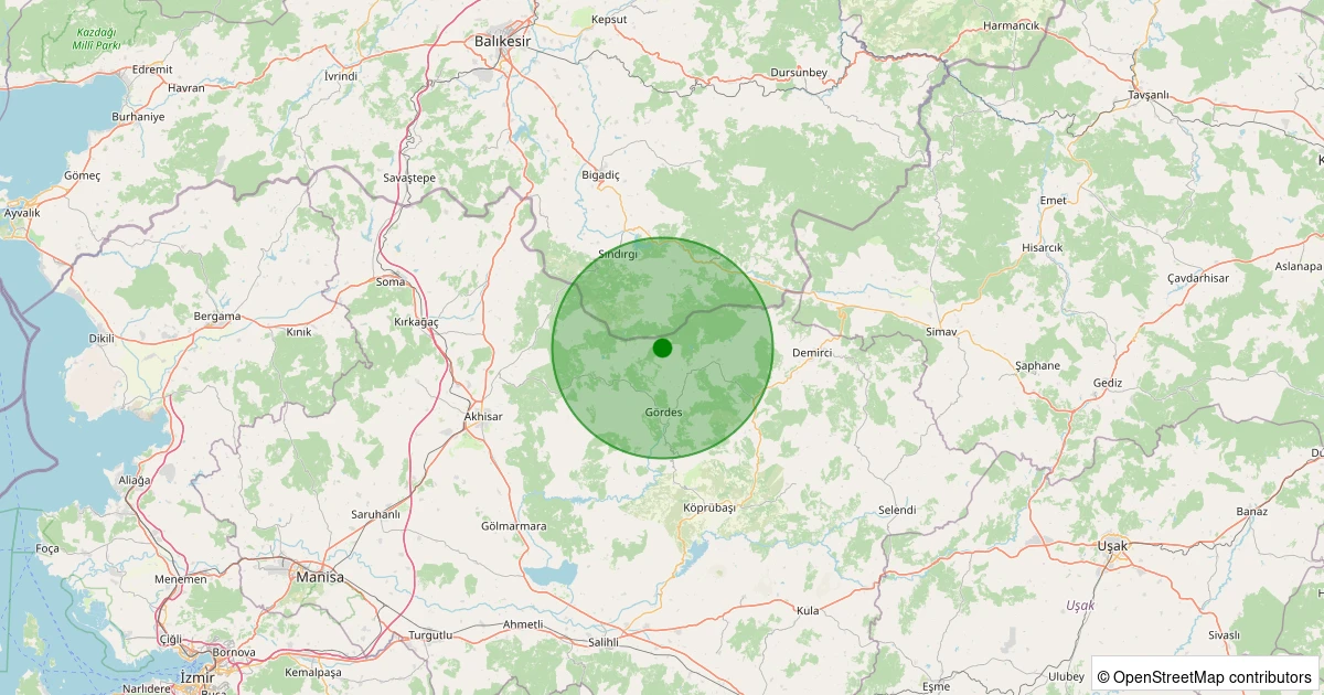 19 Kasım 2025 saat 06:06 - Gördes - 1.20ml depreminin harita gösterimi