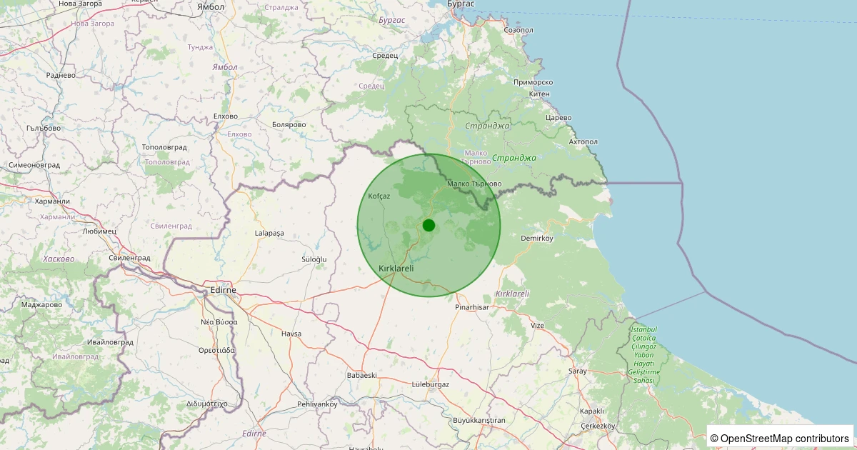 20 Kasım 2025 saat 10:46 - Merkez - Koruköy Köyü - 1.30ml depreminin harita gösterimi