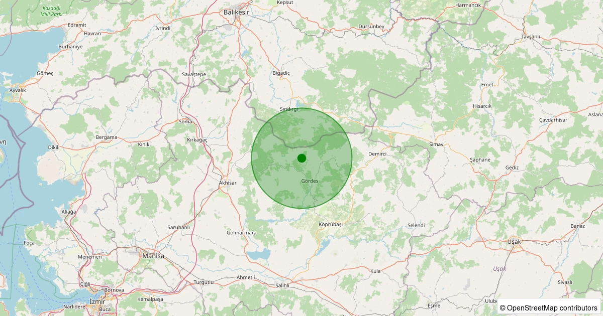 20 Kasım 2025 saat 13:36 - Gördes - Beğel - 1.50ml depreminin harita gösterimi