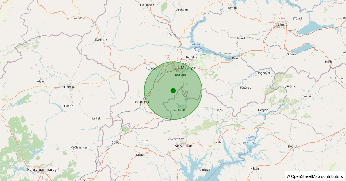 20 Kasım 2025 saat 15:22 - Yeşilyurt - Atalar - 1.30ml depreminin harita gösterimi
