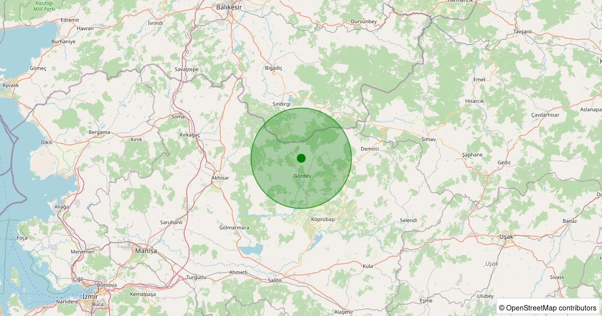 21 Kasım 2025 saat 09:32 - Gördes - Efendili - 1.50ml depreminin harita gösterimi