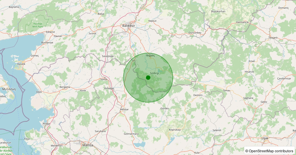 22 Kasım 2025 saat 10:18 - Sındırgı - Kertil - 1.40ml depreminin harita gösterimi