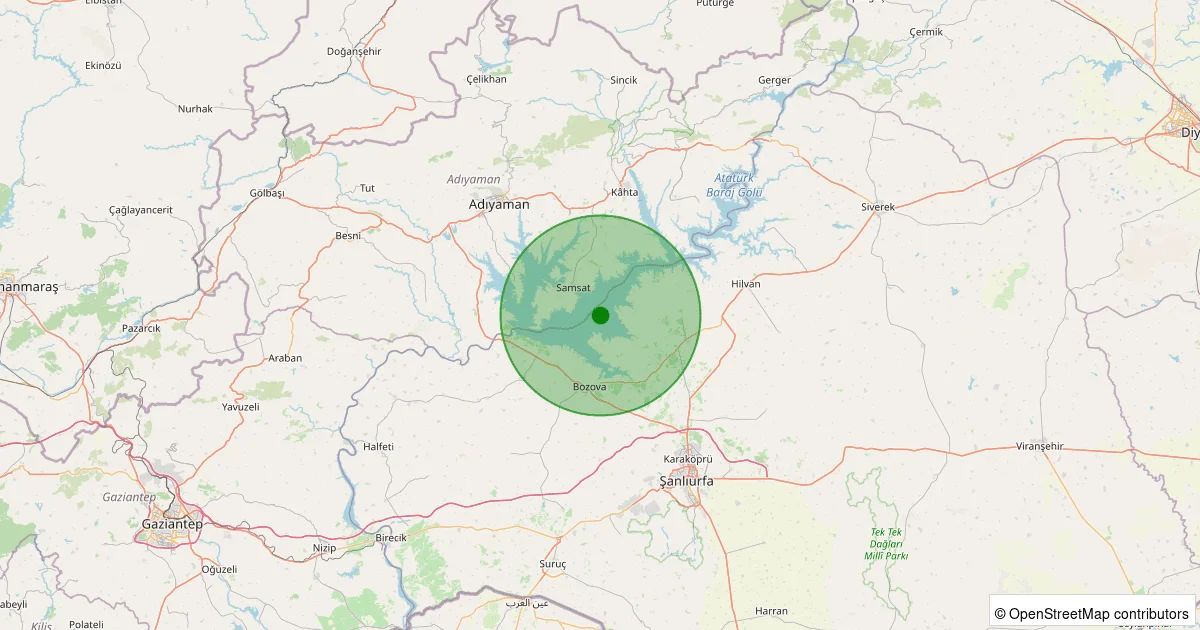 11 Ekim 2025 saat 18:10 - Bozova - Çınarlı - 1.40ml depreminin harita gösterimi
