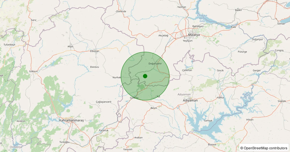 11 Ekim 2025 saat 19:48 - Doğanşehir - Örencik - 2.80ml depreminin harita gösterimi