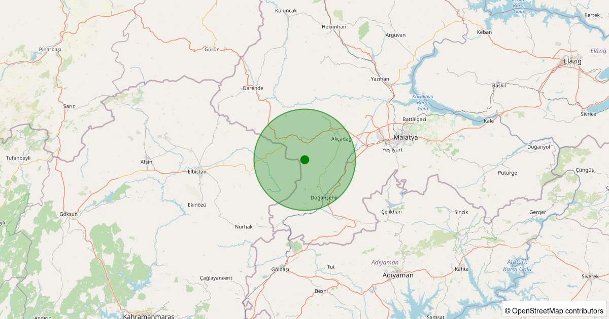 24 Kasım 2025 saat 05:30 - Akçadağ - Çevirme - 2.20ml depreminin harita gösterimi