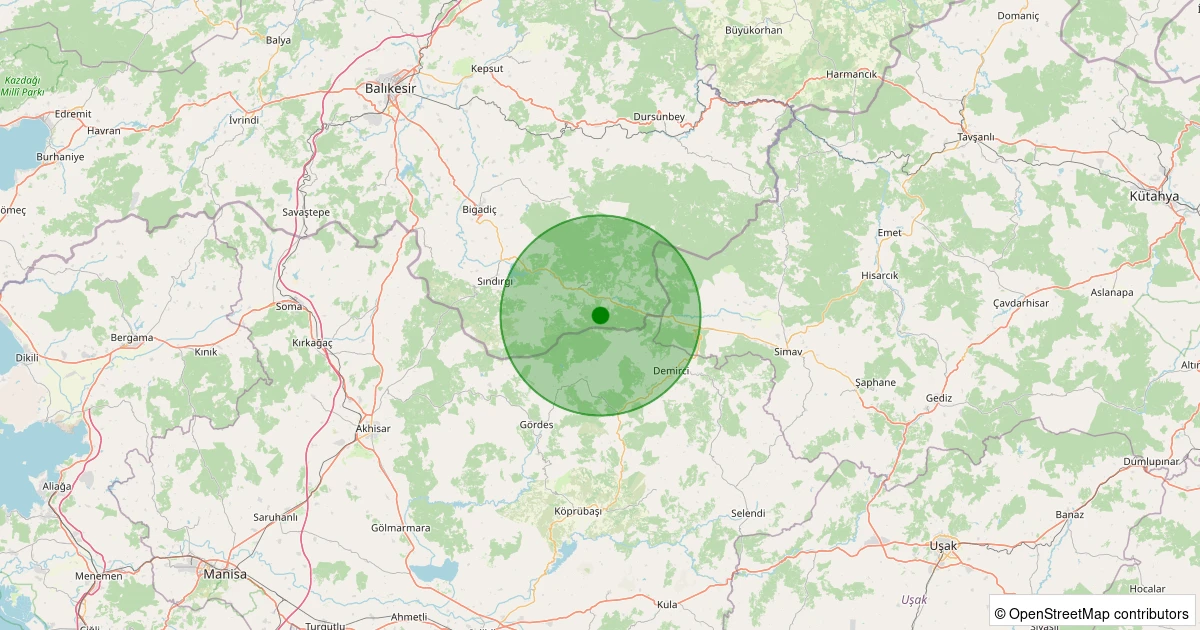 24 Kasım 2025 saat 06:03 - Sındırgı - Devletlibaba - 2.50ml depreminin harita gösterimi