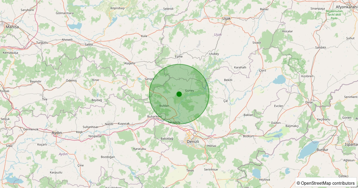 24 Kasım 2025 saat 19:26 - Güney - Hamidiye - 1.10ml depreminin harita gösterimi