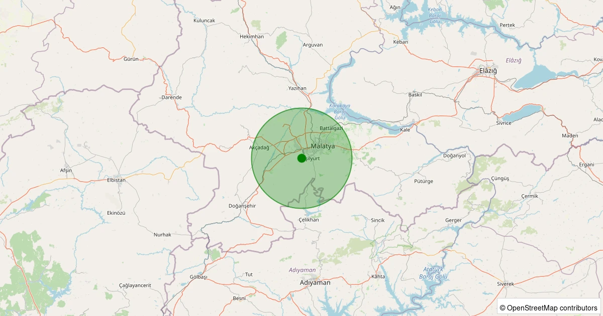 24 Kasım 2025 saat 20:03 - Yeşilyurt - İkizce - 1.10ml depreminin harita gösterimi
