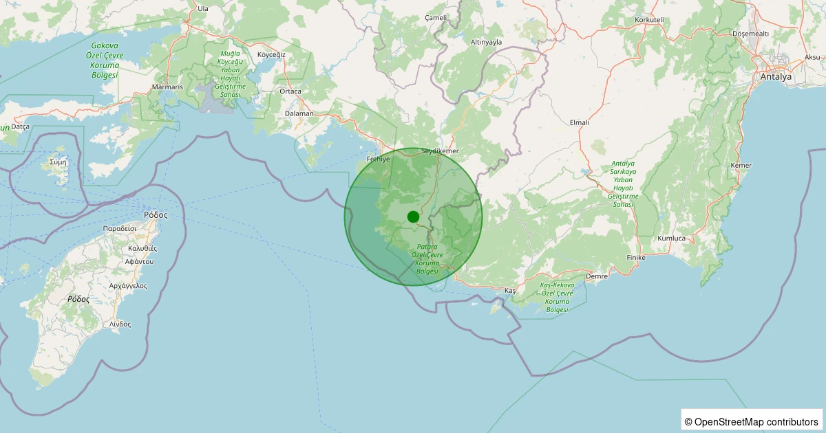 25 Kasım 2025 saat 05:44 - Seydikemer - İzzettin - 1.50ml depreminin harita gösterimi