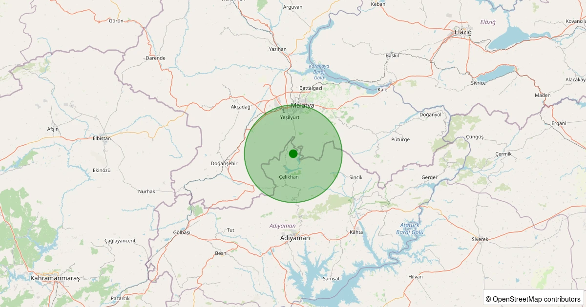 25 Kasım 2025 saat 05:45 - Yeşilyurt - Aşağıköy - 1.00ml depreminin harita gösterimi