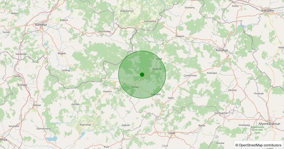 12 Ekim 2025 saat 06:09 - Simav - Eğirler Köyü - 0.80ml depreminin harita gösterimi