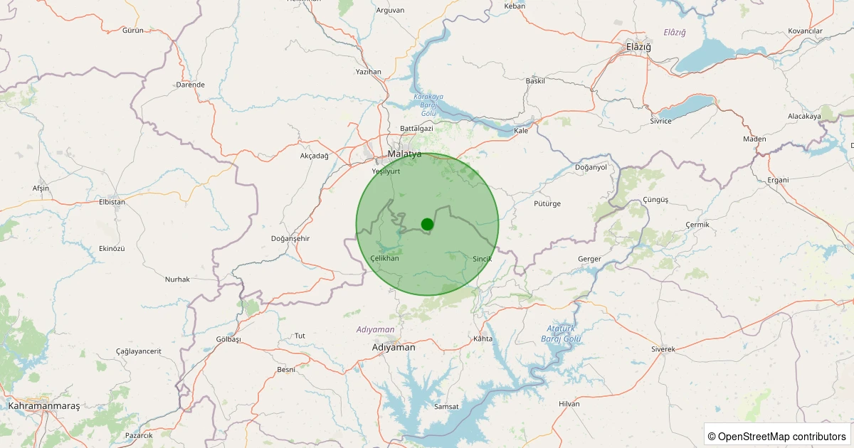 27 Kasım 2025 saat 02:18 - Yeşilyurt - Salkonak - 1.70ml depreminin harita gösterimi