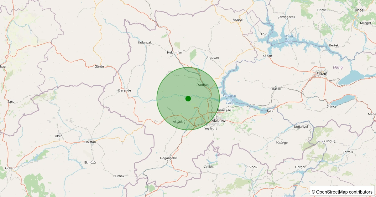 27 Kasım 2025 saat 05:33 - Akçadağ - Ilıcak - 1.40ml depreminin harita gösterimi
