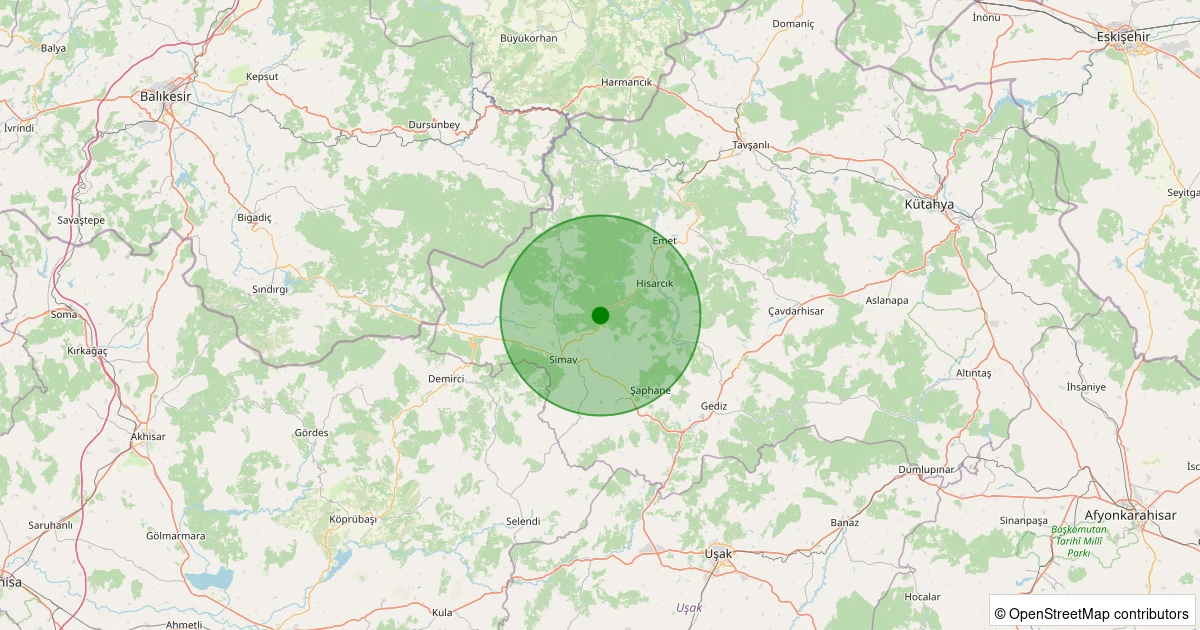28 Kasım 2025 saat 08:08 - Simav - Söğüt Köyü - 1.50ml depreminin harita gösterimi