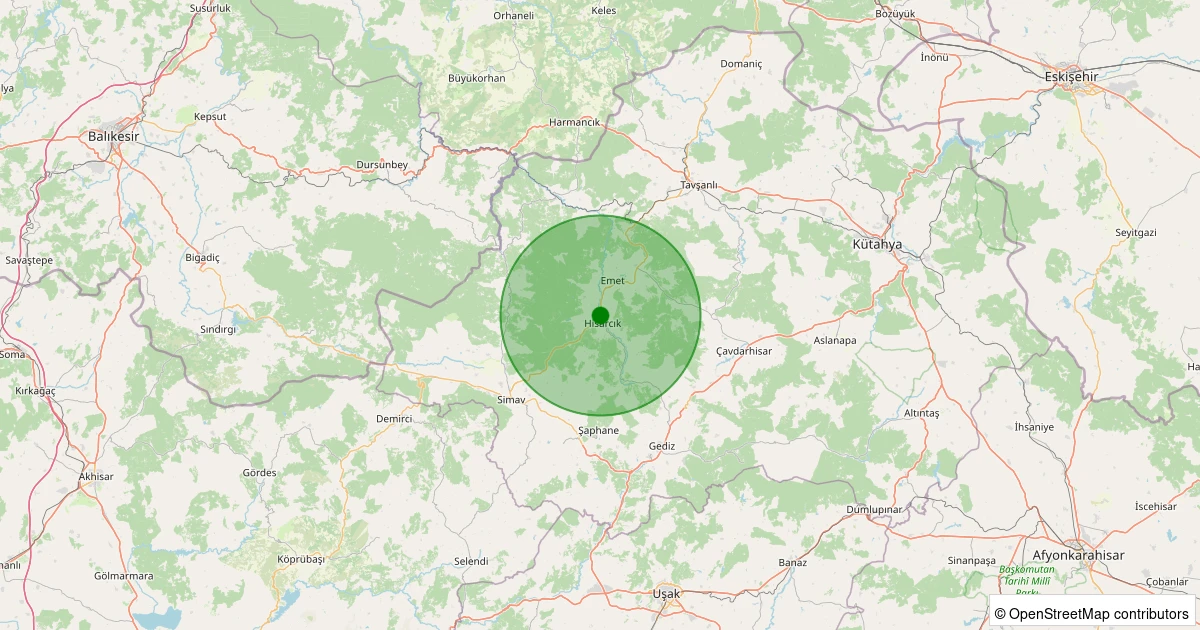 28 Kasım 2025 saat 13:32 - Hisarcık - 82.Yıl - 1.50ml depreminin harita gösterimi