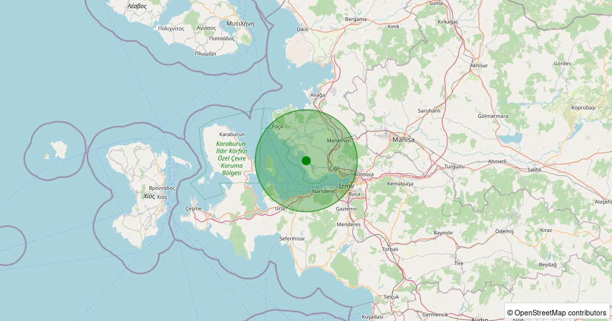28 Kasım 2025 saat 18:17 - Çiğli - Sasalı - 1.90ml depreminin harita gösterimi