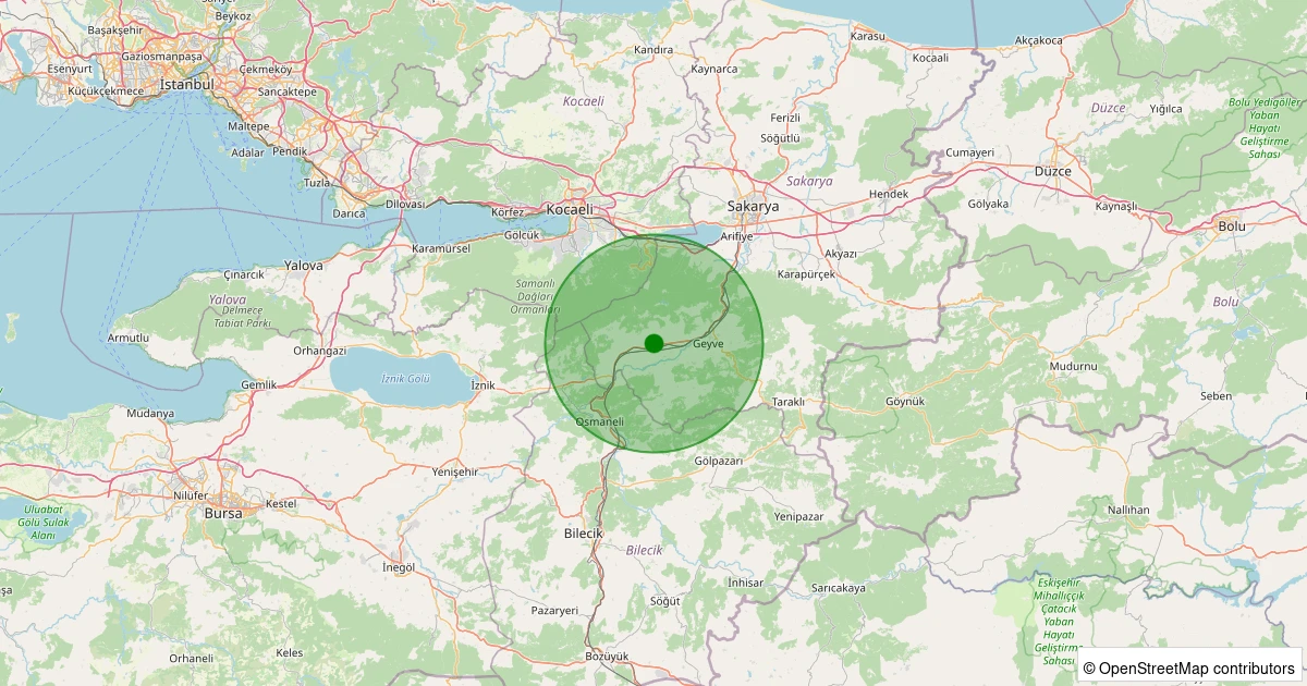 29 Kasım 2025 saat 01:06 - Pamukova - Pamukova (Köy) - 3.20ml depreminin harita gösterimi