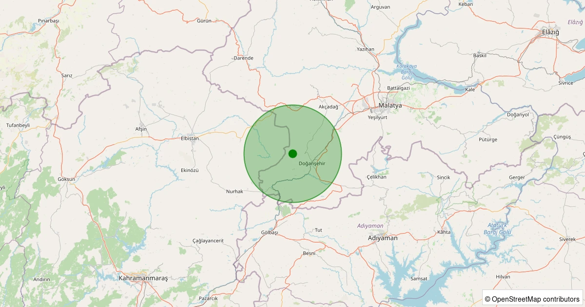 29 Kasım 2025 saat 00:49 - Doğanşehir - Çavuşlu - 1.80ml depreminin harita gösterimi