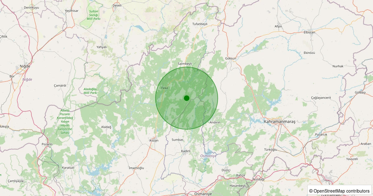 29 Kasım 2025 saat 03:52 - Kozan - Akçalıuşağı - 1.30ml depreminin harita gösterimi