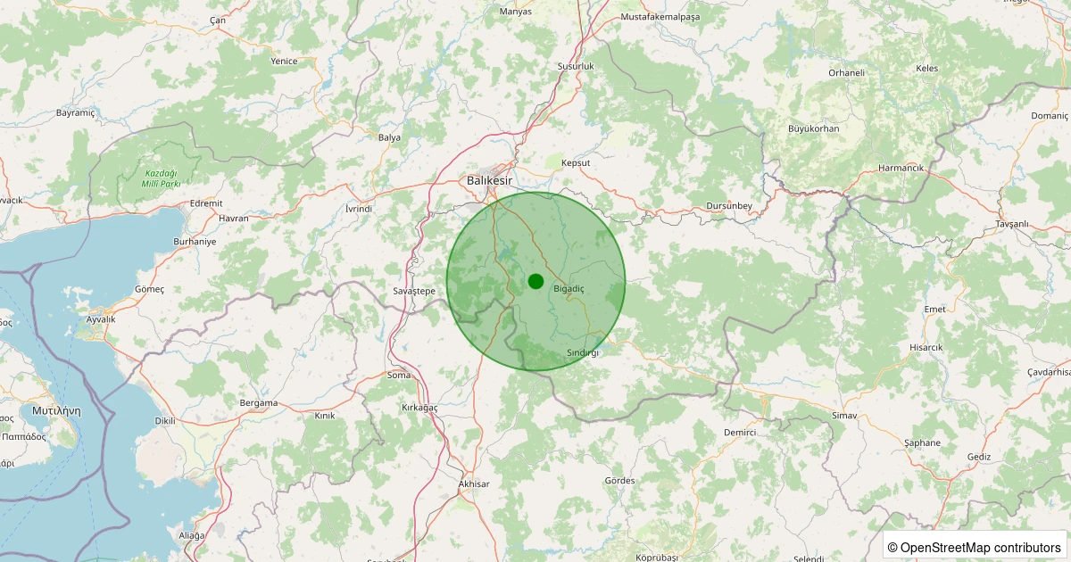 29 Kasım 2025 saat 07:31 - Bigadiç - Babaköy - 2.80ml depreminin harita gösterimi