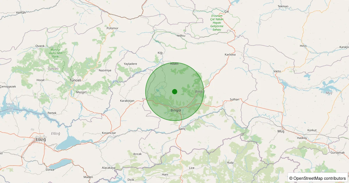 12 Ekim 2025 saat 15:18 - Merkez - Oğuldere Afet Köyü - 1.40ML depreminin harita gösterimi