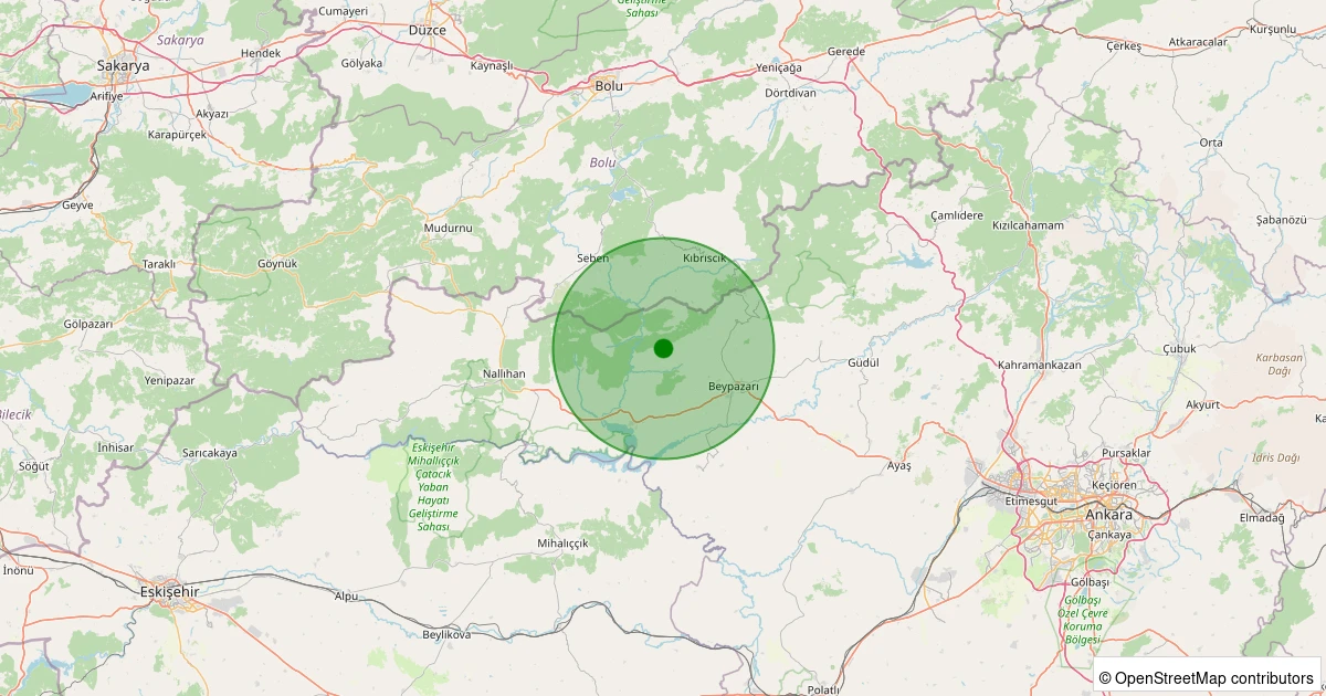 29 Kasım 2025 saat 09:48 - Beypazarı - Sekli - 2.30ML depreminin harita gösterimi