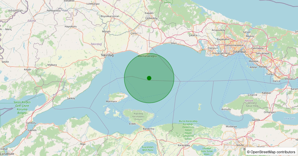 29 Kasım 2025 saat 14:36 - MARMARA - 1.70ml depreminin harita gösterimi