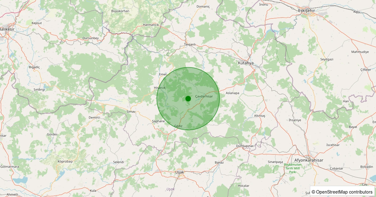 29 Kasım 2025 saat 15:08 - Çavdarhisar - Pusatlar Köyü - 1.60ml depreminin harita gösterimi