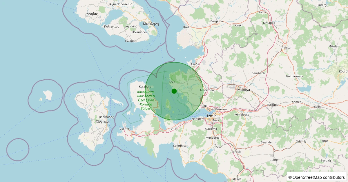 29 Kasım 2025 saat 16:43 - Ege Denizi - İzmir Körfezi - [06.95 km] Foça (İzmir) - 2.40ML depreminin harita gösterimi