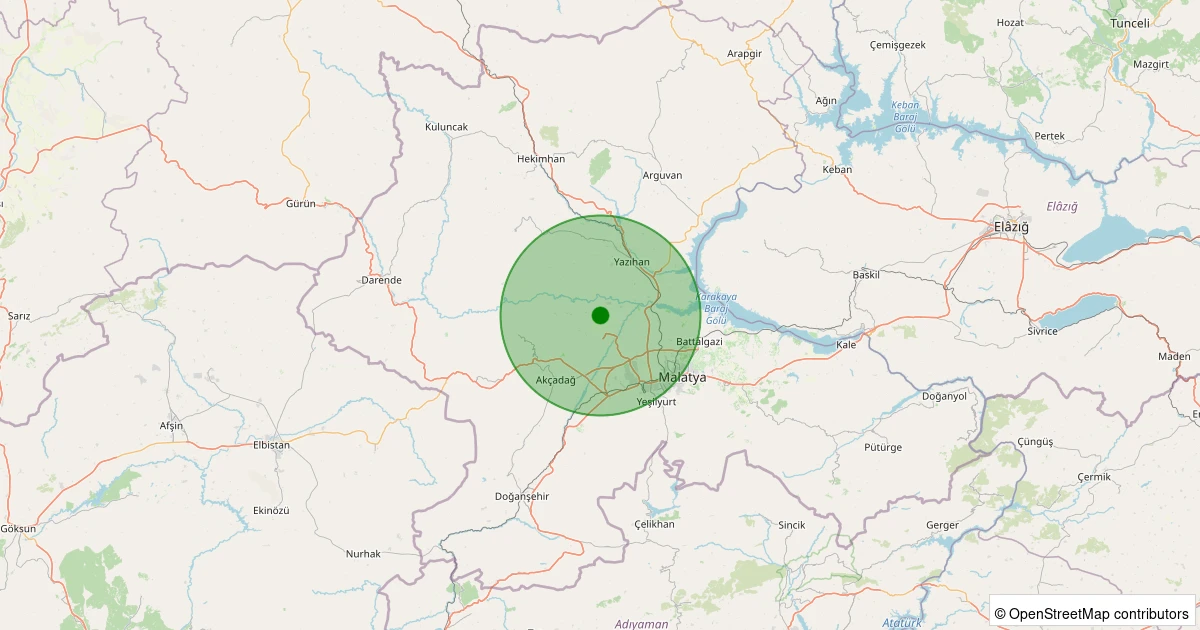 29 Kasım 2025 saat 22:16 - Yeşilyurt - Yeniköy-2 - 1.40ml depreminin harita gösterimi