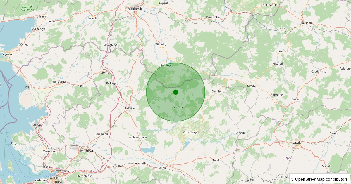 30 Kasım 2025 saat 03:08 - Gördes - Beğel - 1.10ml depreminin harita gösterimi