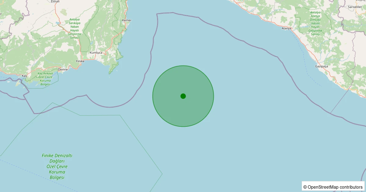 30 Kasım 2025 saat 08:48 - AKDENIZ - 3.80ml depreminin harita gösterimi