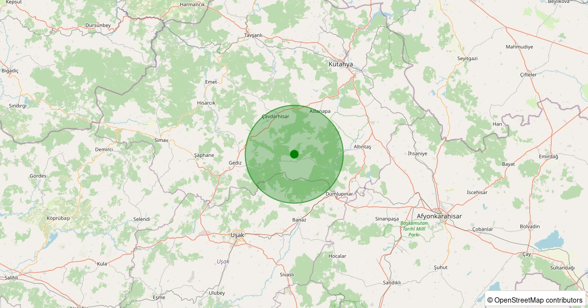 30 Kasım 2025 saat 14:14 - Aslanapa - Tokul Köyü - 1.80ML depreminin harita gösterimi