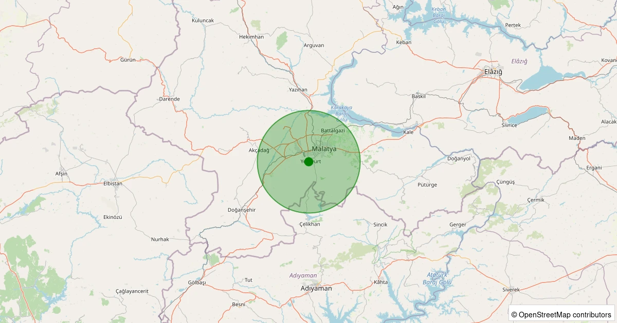 30 Kasım 2025 saat 22:17 - Yeşilyurt - 2.20ml depreminin harita gösterimi