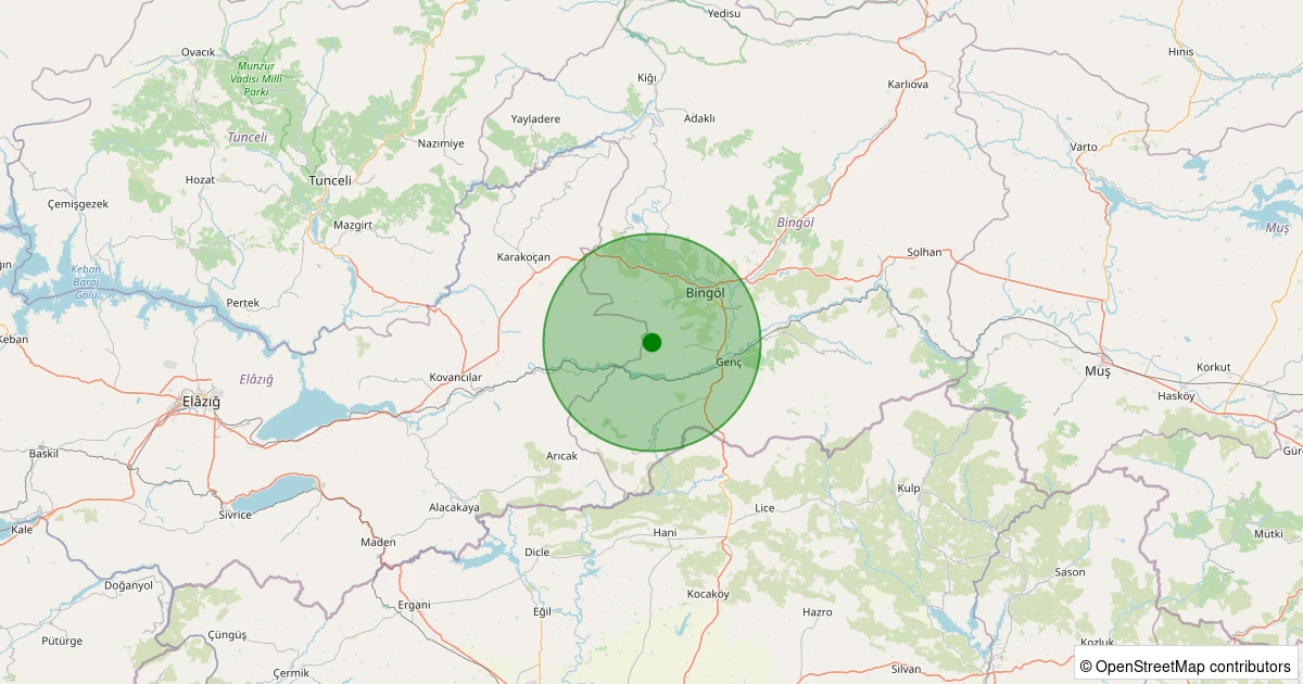 30 Kasım 2025 saat 23:46 - Merkez - Yumaklı Köyü - 1.60ml depreminin harita gösterimi