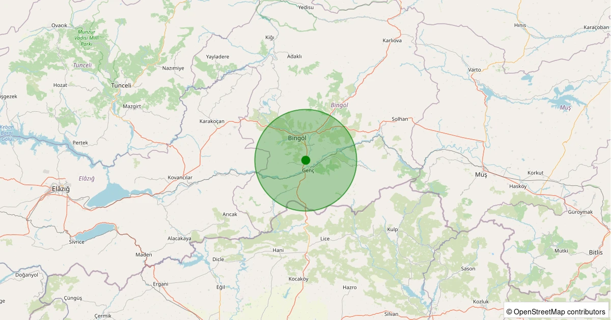 30 Kasım 2025 saat 23:46 - Merkez - Çayağzı Köyü - 1.60ML depreminin harita gösterimi
