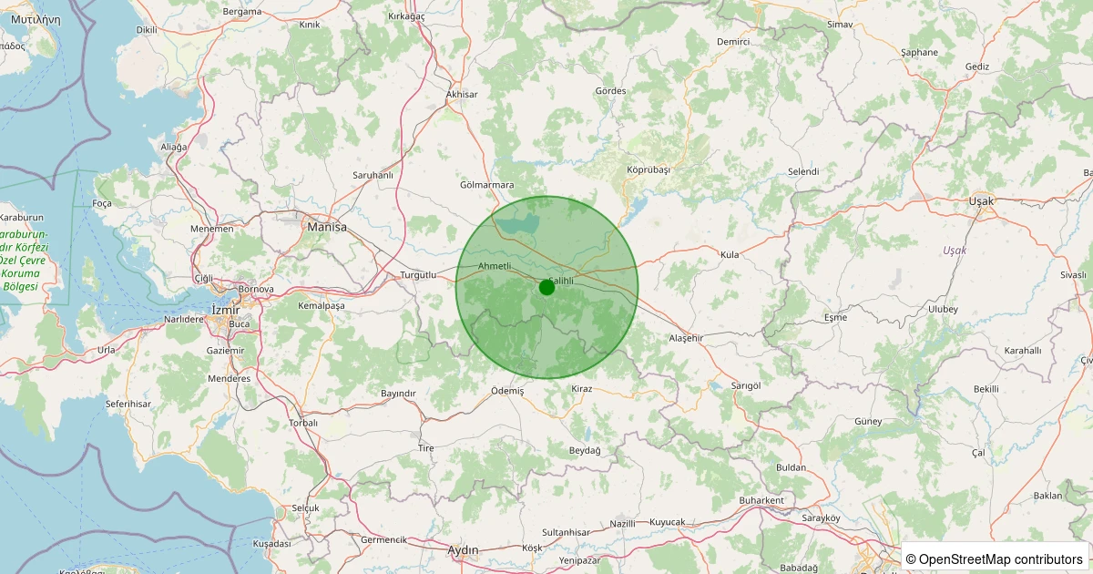 01 Aralık 2025 saat 01:48 - Salihli - Caferbey - 1.10ML depreminin harita gösterimi