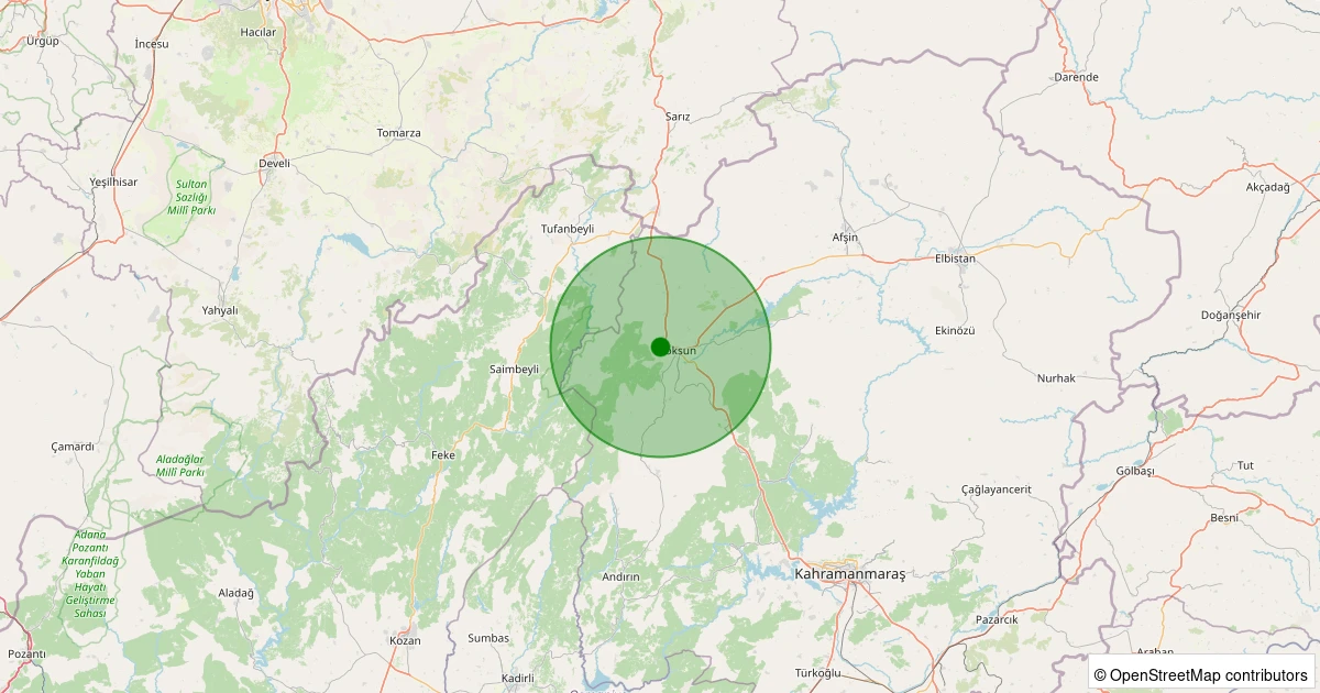 01 Aralık 2025 saat 04:43 - Göksun - 1.20ml depreminin harita gösterimi