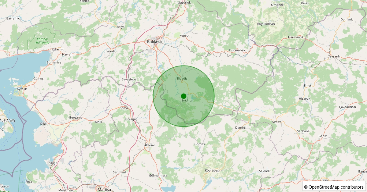 01 Aralık 2025 saat 06:26 - Sındırgı - İbiller - 2.40ML depreminin harita gösterimi