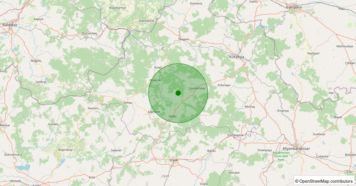 01 Aralık 2025 saat 08:22 - Gediz - Yunuslar/Fatih Köyü - 1.40ml depreminin harita gösterimi