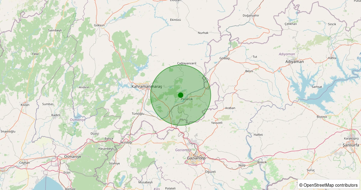 01 Aralık 2025 saat 08:33 - Dulkadiroğlu - Söğütlü - 1.40ml depreminin harita gösterimi
