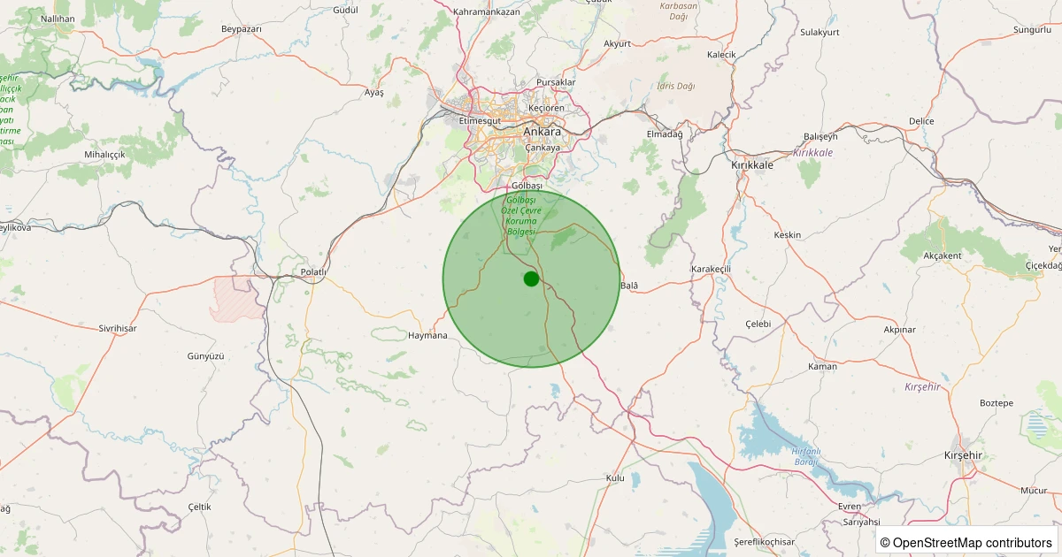 01 Aralık 2025 saat 11:15 - Gölbaşı - Karagedik - 1.30ML depreminin harita gösterimi