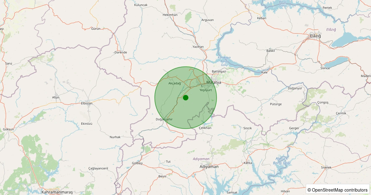 01 Aralık 2025 saat 12:28 - Yeşilyurt - 1.00ml depreminin harita gösterimi