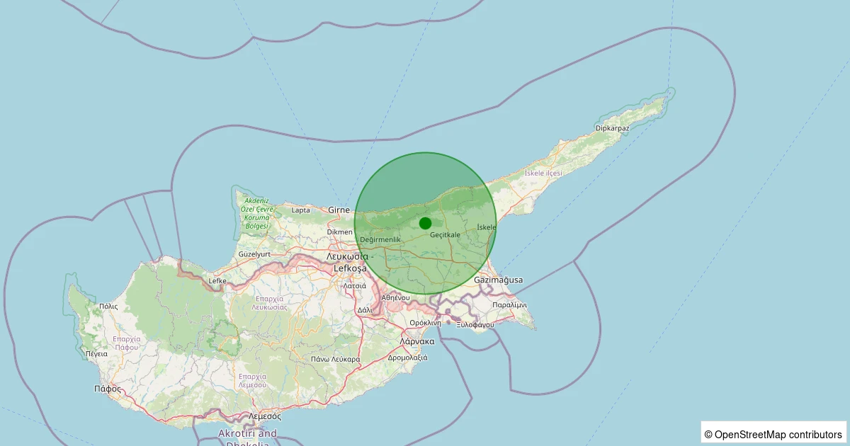 01 Aralık 2025 saat 13:02 - KIBRIS-BESPARMAK - 1.60ml depreminin harita gösterimi