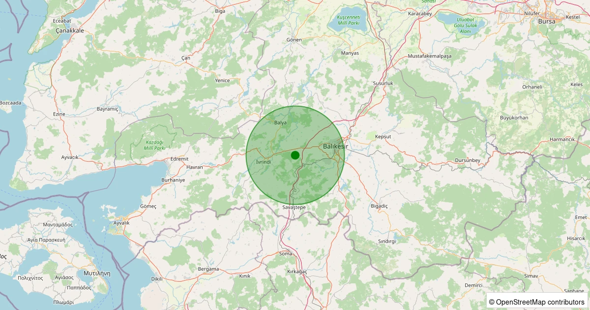 01 Aralık 2025 saat 13:09 - Altıeylül - Sarıalan - 1.60ml depreminin harita gösterimi