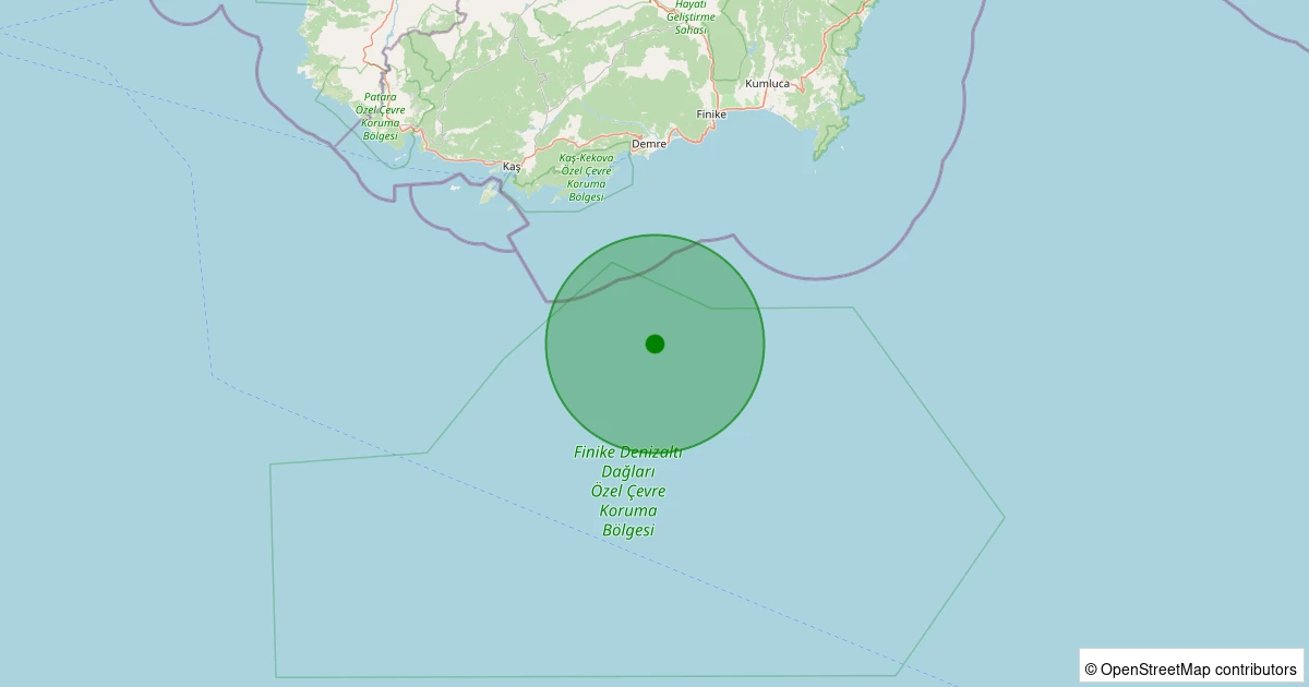 01 Aralık 2025 saat 15:01 - Akdeniz - [42.16 km] Demre (Antalya) - 2.10ML depreminin harita gösterimi