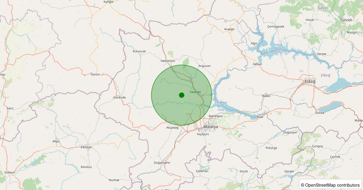 01 Aralık 2025 saat 15:11 - Yazıhan - Buzluk - 1.70ML depreminin harita gösterimi