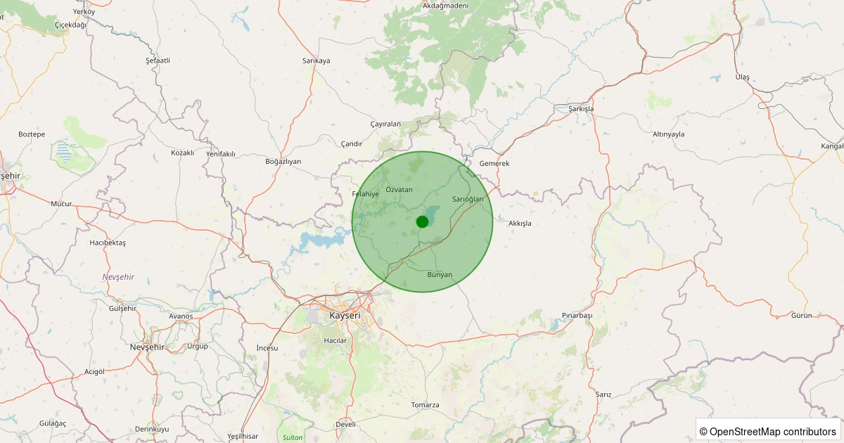01 Aralık 2025 saat 18:32 - Bünyan - Kardeşler - 1.20ml depreminin harita gösterimi