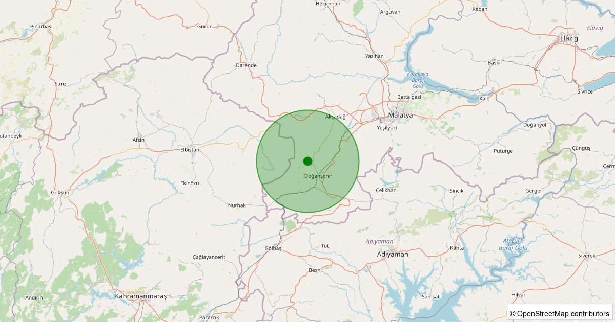 01 Aralık 2025 saat 23:31 - Doğanşehir - Polat - 1.20ML depreminin harita gösterimi