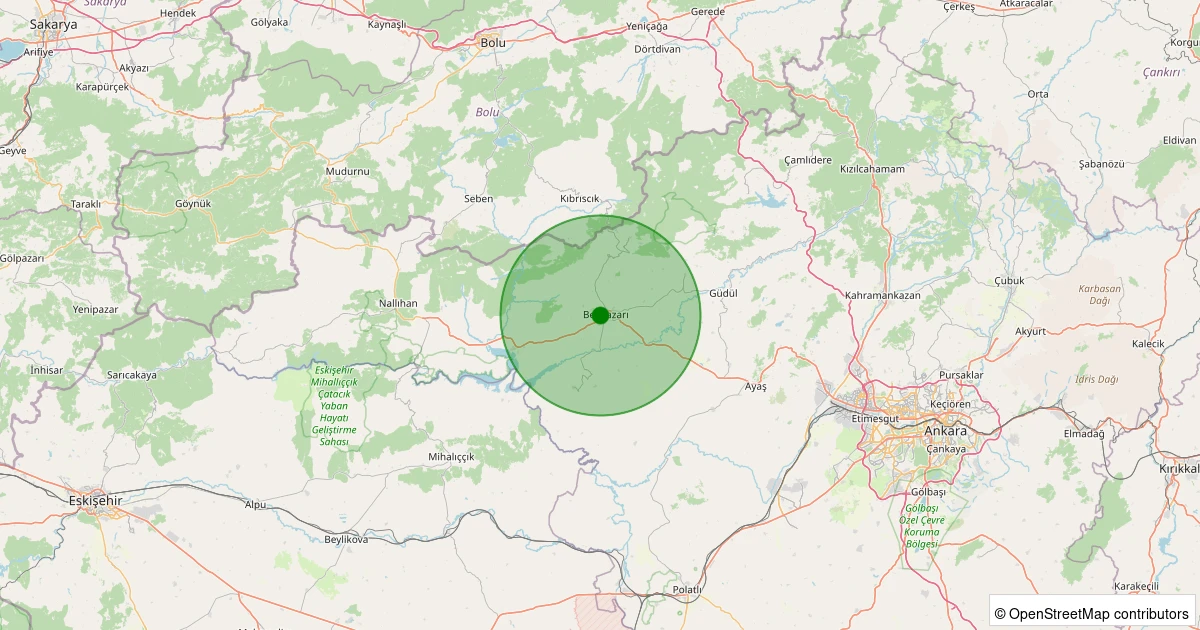02 Aralık 2025 saat 02:23 - Beypazarı - Gazipaşa - 1.40ML depreminin harita gösterimi